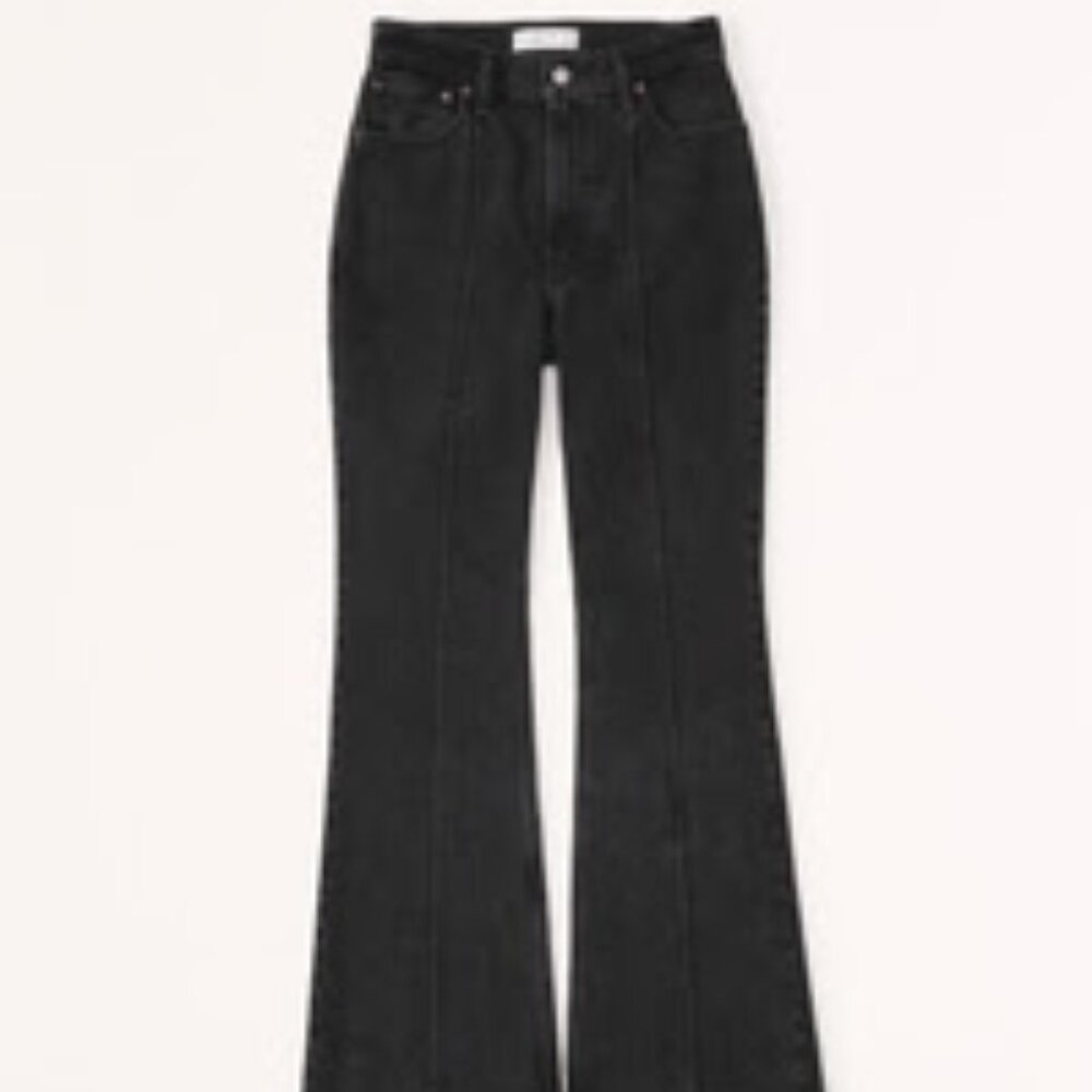 Abercrombie & Fitch High Rise Vintage Flare Jean (Black)